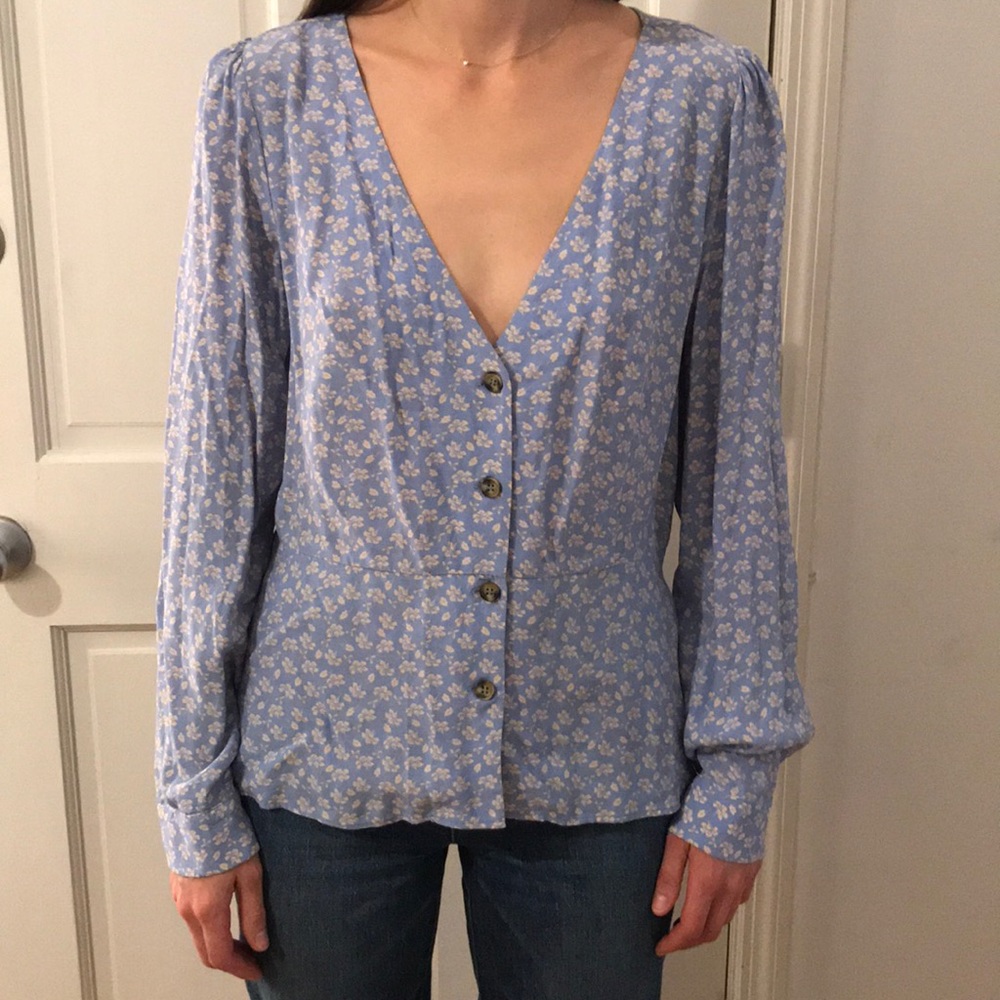 H&M - Reformation style - long sleeve blouse